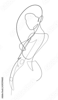 Poster Minimalistisch portret van een vrouw