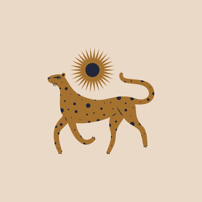 Poster Minimalistische illustratie van wilde kat