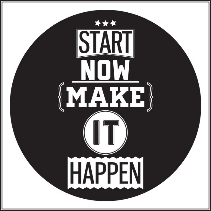 Poster Minimalistische letters op een zwarte achtergrond