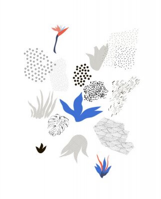 Poster Minimalistische plantmotieven eenvoudige illustratie