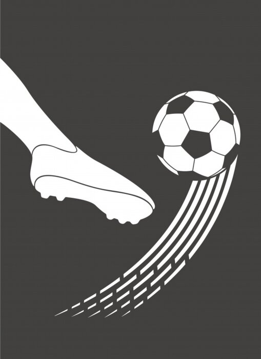Poster Minimalistische voetbalillustratie