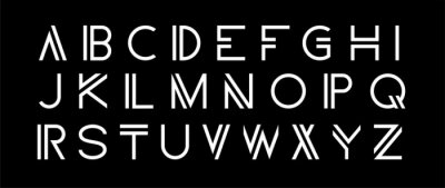 Poster Modern alfabet op een donkere achtergrond