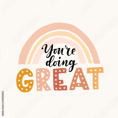 Poster Modern citaat you are doing great