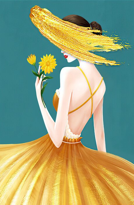 Poster Modern concept van een glam vrouw