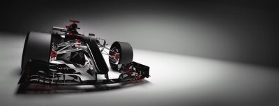 Poster Modern F1 car on light background.