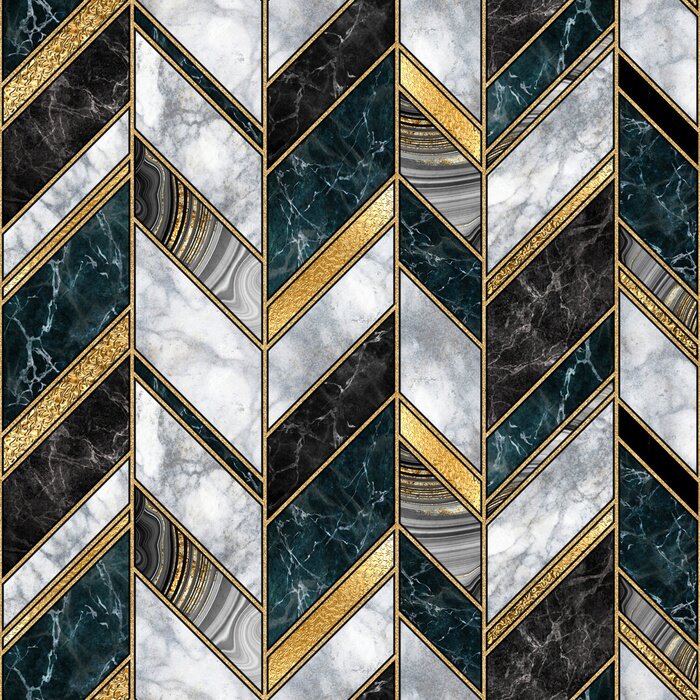 Poster Modern marmeren mozaïek