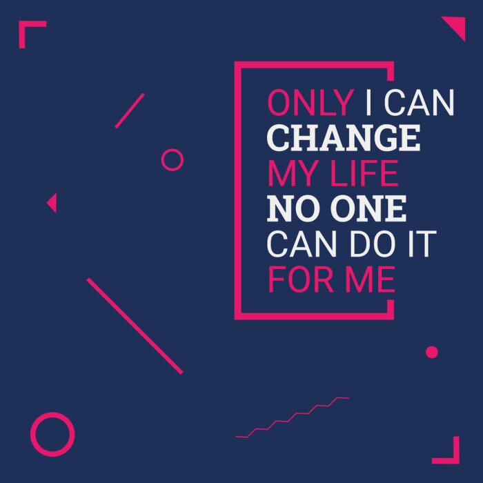 Poster Moderne graphics met een typografische zin