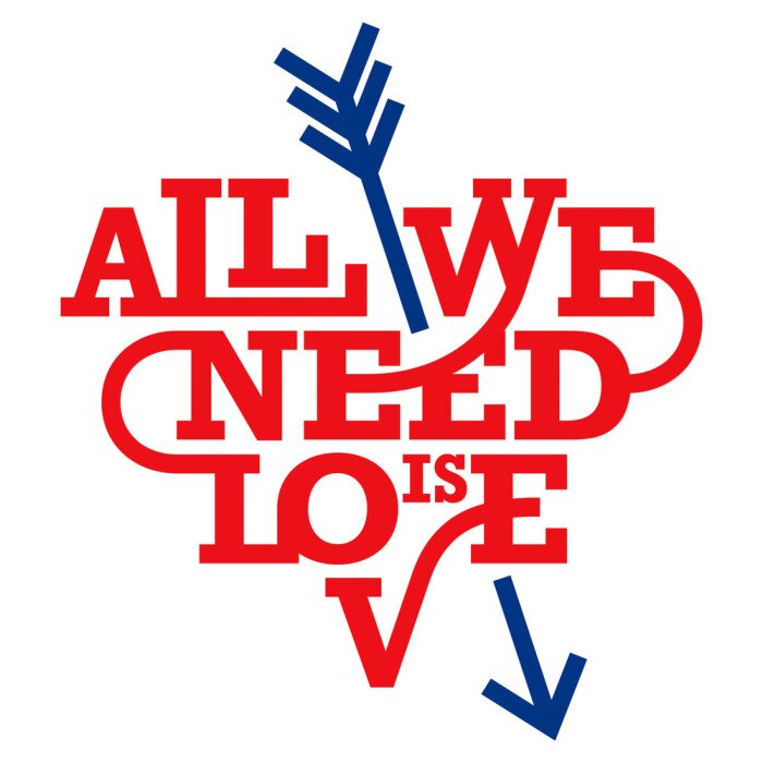 Poster Moderne graphics met liefdesbelettering