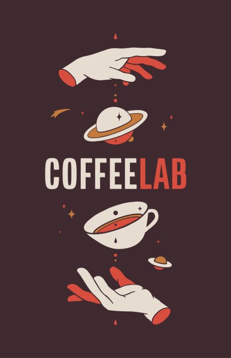 Poster Moderne koffie brouwen illustratie