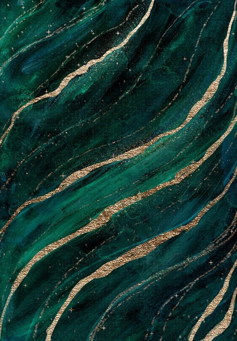 Poster Moderne marmeren achtergrond in groentinten