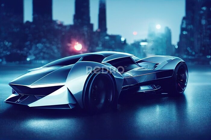 Poster Moderne metalen auto