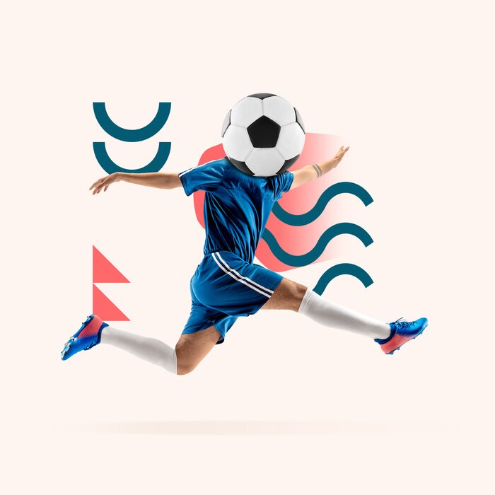 Poster Moderne voetbalcollage