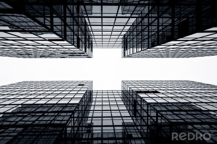 Poster moderne wolkenkrabbers in Hong Kong