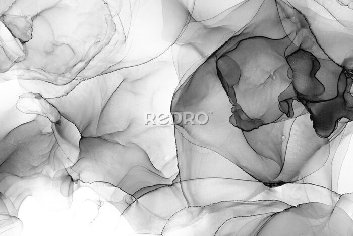 Poster Monochromatische inktvlekken