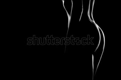 Poster Monochroom vrouwelijk naakt