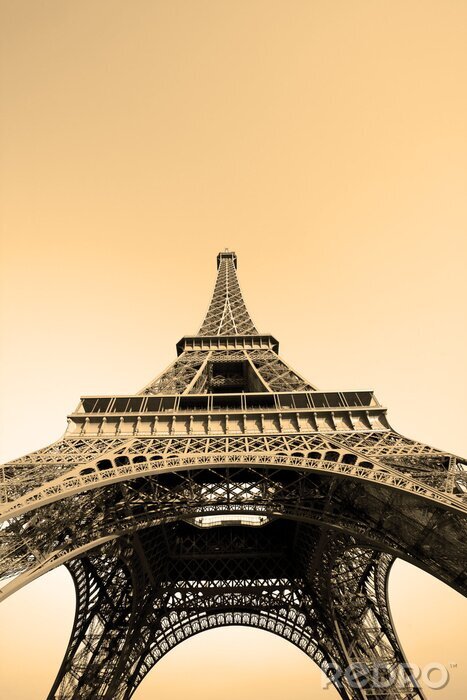 Poster Monument van Parijs in sepia