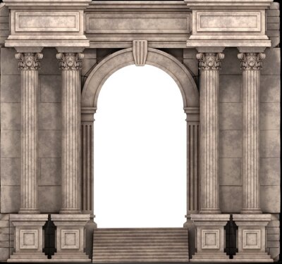 Poster Monumentale stenen poort met zuilen