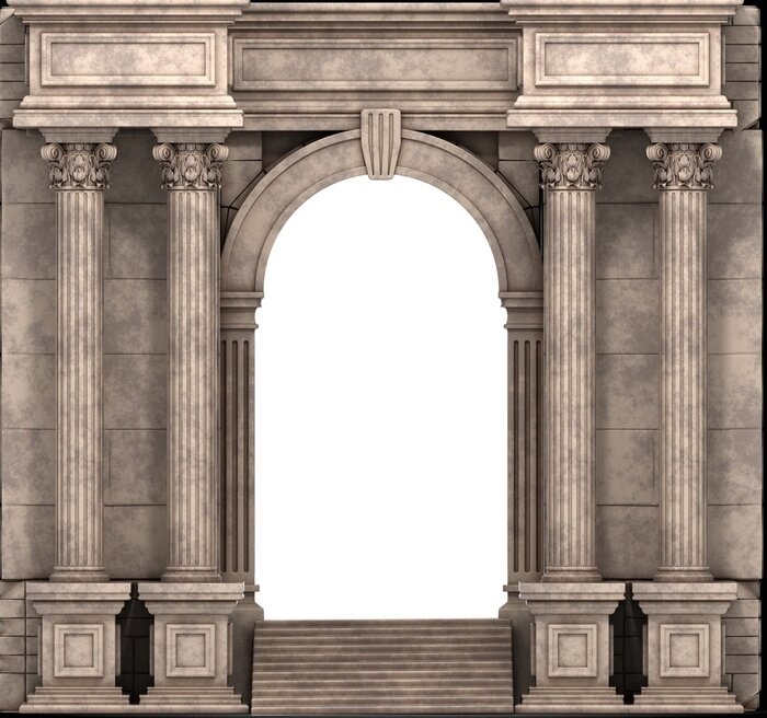 Poster Monumentale stenen poort met zuilen