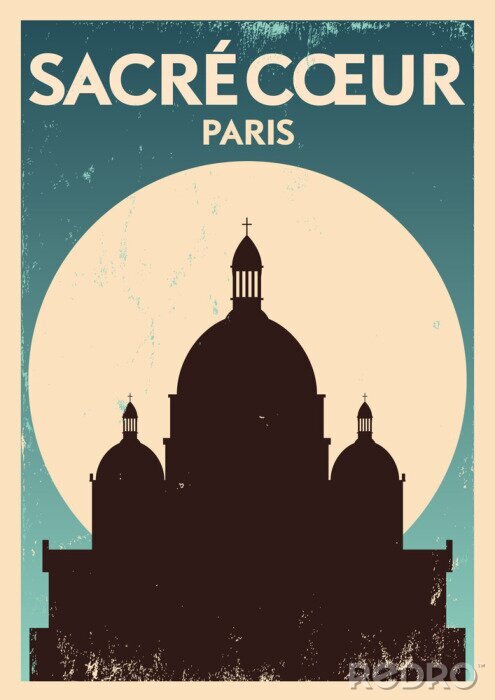 Poster Monumenten in Parijs illustratie