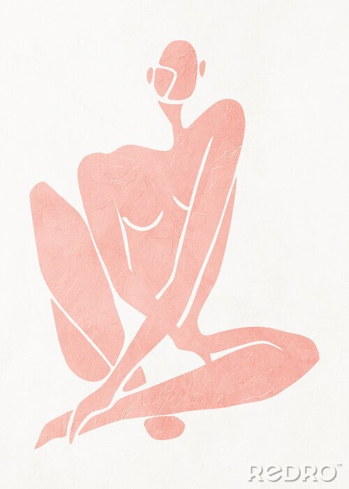 Poster Mooie minimalistische abstractie als vrouwelijk silhouet