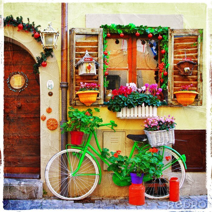 Poster mooie straten van kleine Italiaanse dorpen
