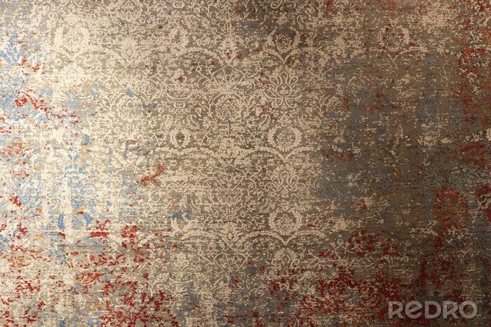 Poster Mooie textiel tapijt decor achtergrond. Turkse oosterse tapijttextuur. Traditionele vloerbedekking ontwerp achtergrond.