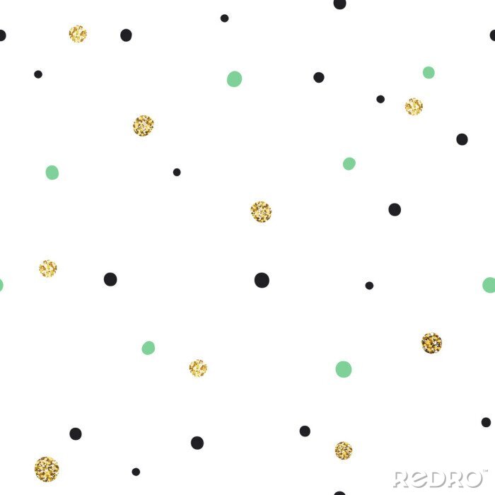 Poster Motief van stippen in drie kleuren