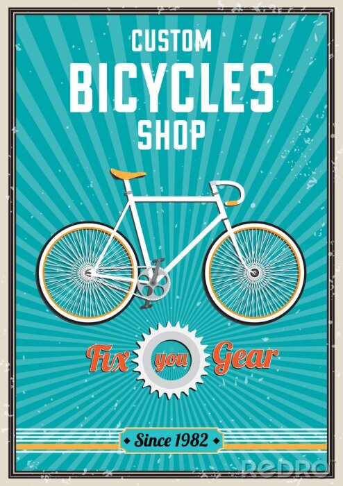Poster Motief van vintage fiets