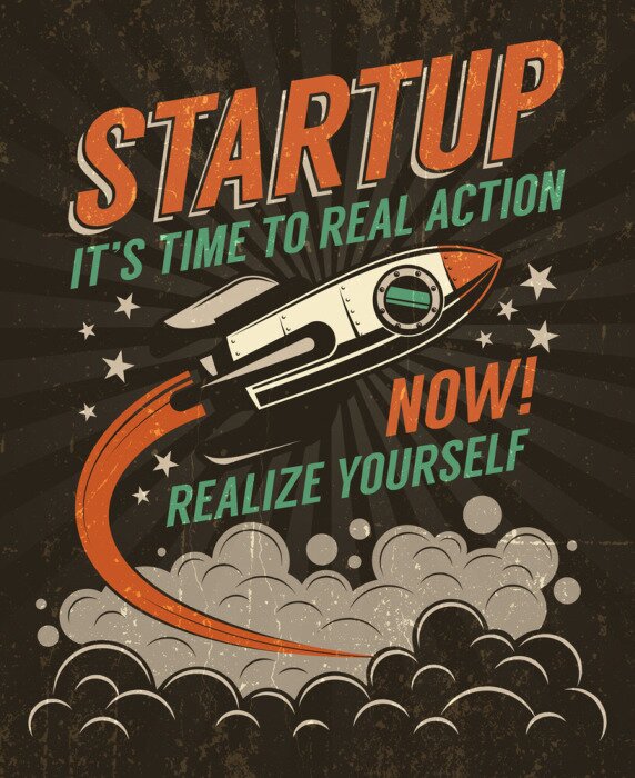 Poster Motievenslogan en ruimtevoertuig