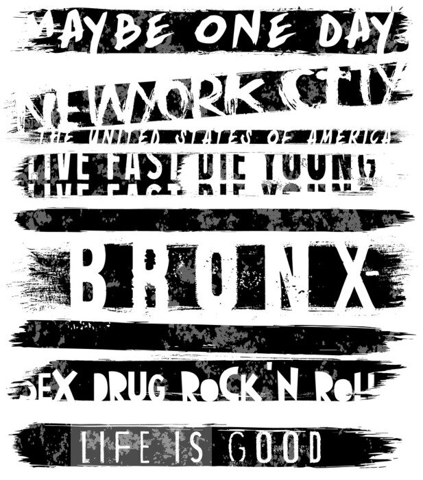 Poster Motivatiewoorden in vintage stijl