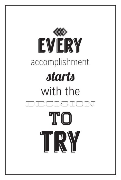 Poster Motiverend citaat in retrostijl