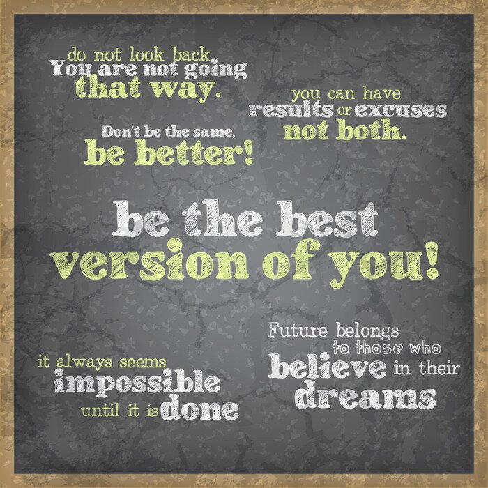 Poster Motiverende citaten op een bord