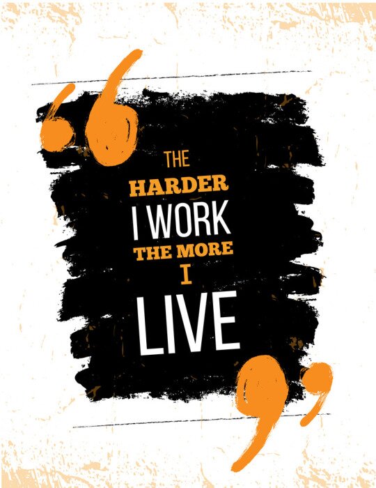 Poster Motiverende inscriptie op een zwarte achtergrond