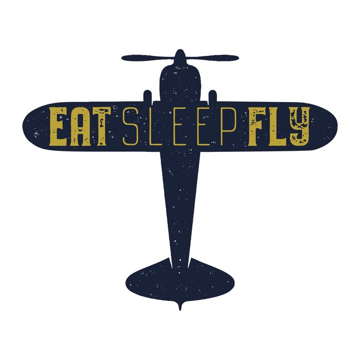 Poster Motiverende inscriptie op het vliegtuig