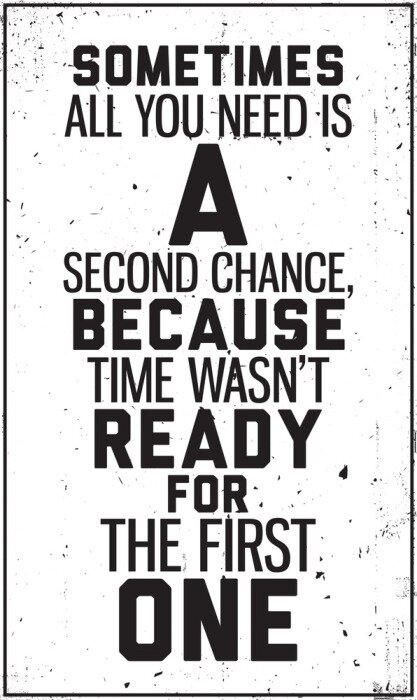 Poster Motiverende quote over het geven van een tweede kans