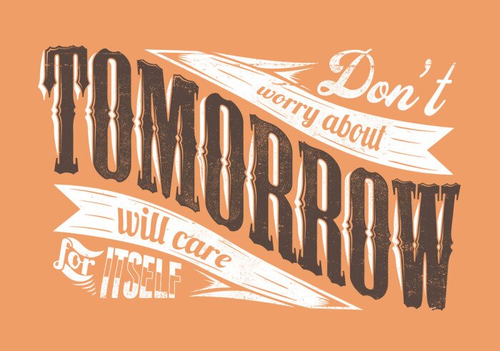 Poster Motiverende quote over morgen