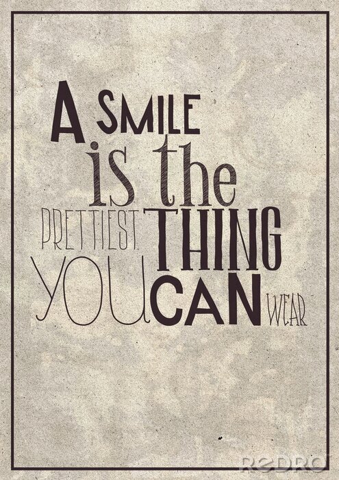 Poster Motiverende vintage glimlachquote