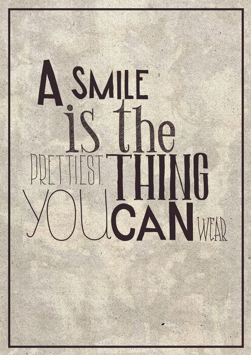 Poster Motiverende vintage glimlachquote