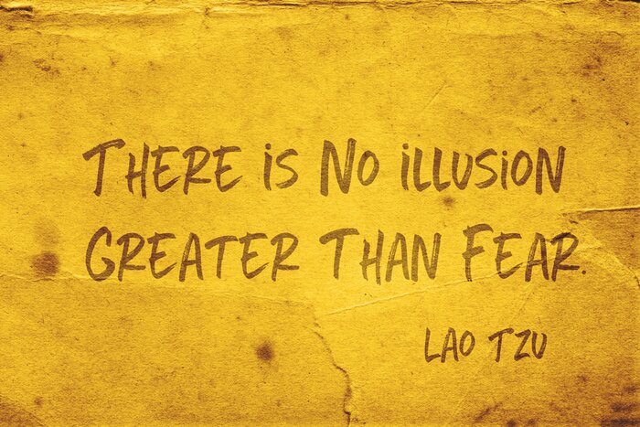 Poster Motiverende zin over angst