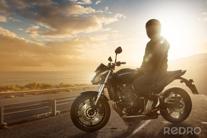 Poster Motorbike on an Ocean Road