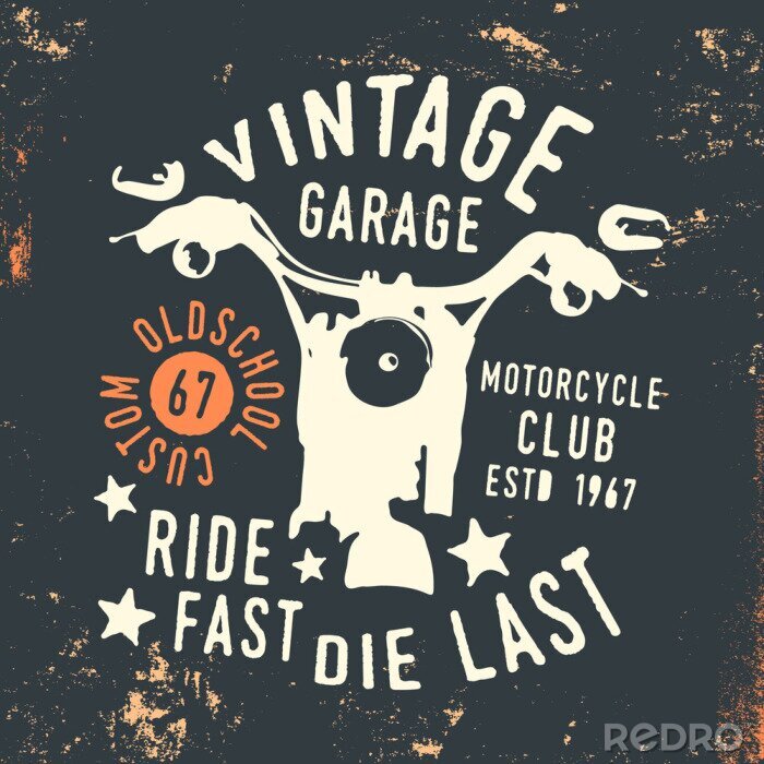 Poster Motorcycle club - vintage garage t shirt print stamp