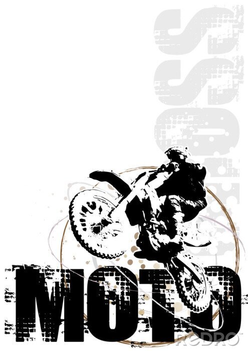 Poster Motorfiets in grunge-stijl