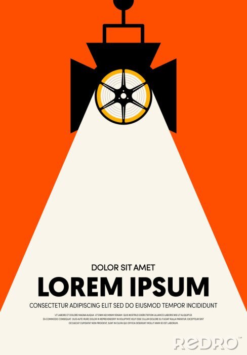 Poster Movie and film poster design template background modern vintage retro style