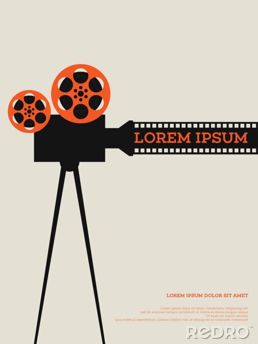 Poster Movie film haspel en filmstrip vintage poster vector illustratie
