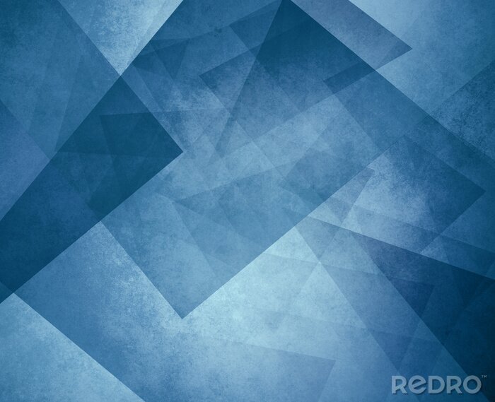 Poster Multidimensionaal blauw