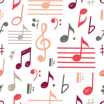 Behang Music Notes Vector Seamless Pattern