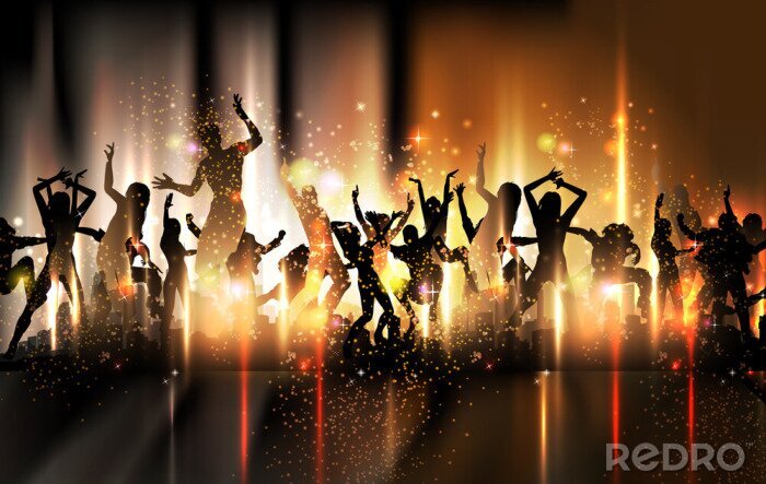 Poster Muziek en dansende mensen