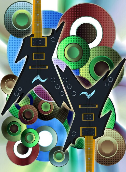 Poster Muziek en elektrische gitaren