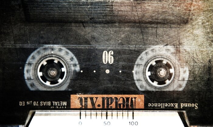 Poster Muziek en grungecassette