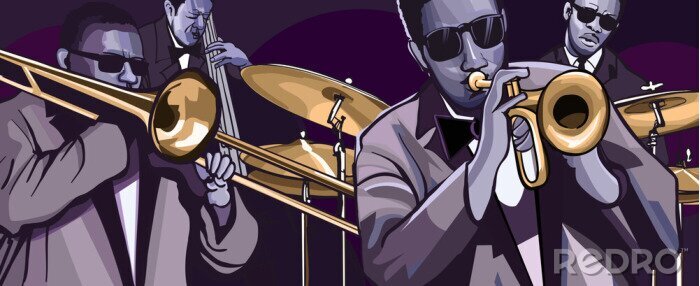 Poster Muziek en jazzband